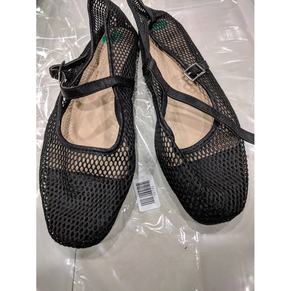 Sincerely Jules Fishnet Mesh Ballet Flats Mary Jane - Picture 1 of 3